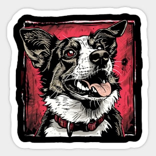 Retro Art Australian Cattle Dog Lover Sticker